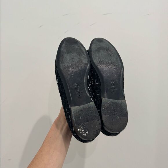 Chanel Ballerina Ribbon Tweed Cap Toe Ballet Flats In Black EU 39 - Picture 6 of 8